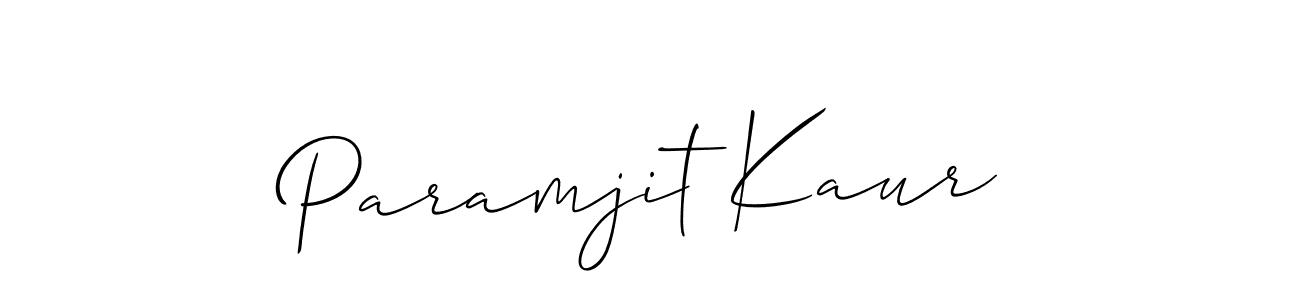 How to make Paramjit Kaur name signature. Use Allison_Script style for creating short signs online. This is the latest handwritten sign. Paramjit Kaur signature style 2 images and pictures png