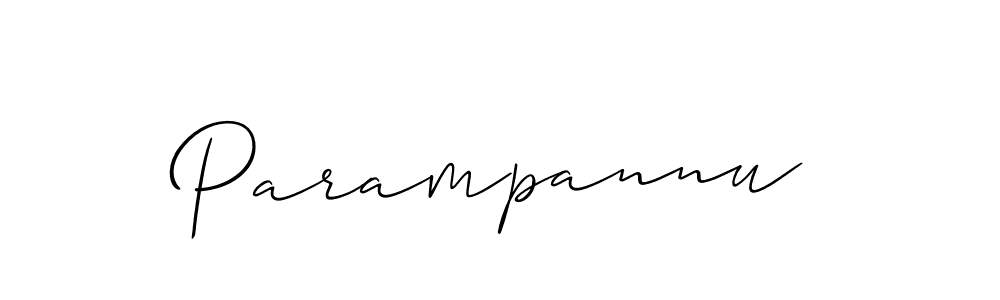 Make a beautiful signature design for name Parampannu. With this signature (Allison_Script) style, you can create a handwritten signature for free. Parampannu signature style 2 images and pictures png