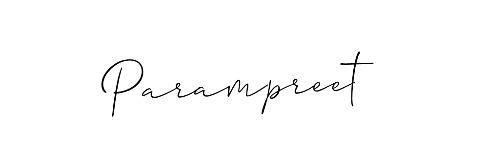 How to make Parampreet name signature. Use Allison_Script style for creating short signs online. This is the latest handwritten sign. Parampreet signature style 2 images and pictures png