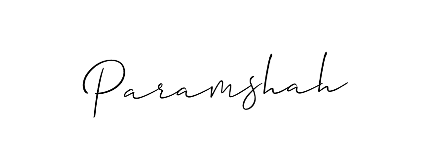 Use a signature maker to create a handwritten signature online. With this signature software, you can design (Allison_Script) your own signature for name Paramshah. Paramshah signature style 2 images and pictures png