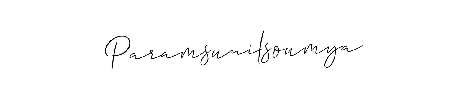 Similarly Allison_Script is the best handwritten signature design. Signature creator online .You can use it as an online autograph creator for name Paramsunilsoumya. Paramsunilsoumya signature style 2 images and pictures png
