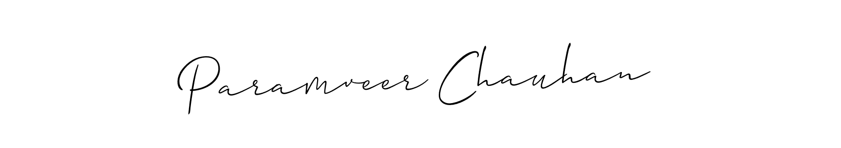 Make a beautiful signature design for name Paramveer Chauhan. With this signature (Allison_Script) style, you can create a handwritten signature for free. Paramveer Chauhan signature style 2 images and pictures png