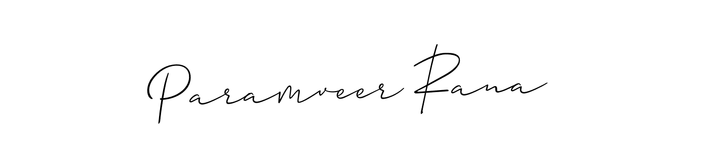 Make a beautiful signature design for name Paramveer Rana. With this signature (Allison_Script) style, you can create a handwritten signature for free. Paramveer Rana signature style 2 images and pictures png