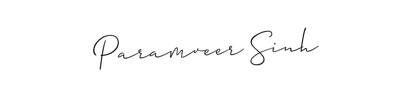 Create a beautiful signature design for name Paramveer Sinh. With this signature (Allison_Script) fonts, you can make a handwritten signature for free. Paramveer Sinh signature style 2 images and pictures png