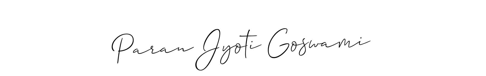 Paran Jyoti Goswami stylish signature style. Best Handwritten Sign (Allison_Script) for my name. Handwritten Signature Collection Ideas for my name Paran Jyoti Goswami. Paran Jyoti Goswami signature style 2 images and pictures png