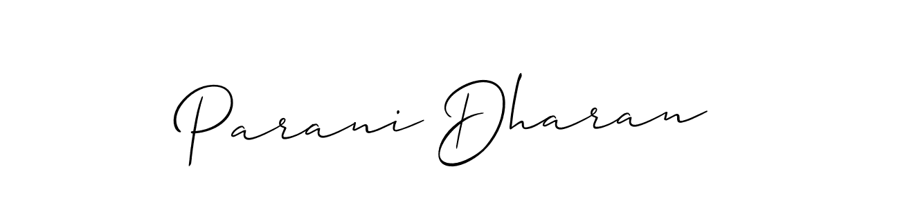Parani Dharan stylish signature style. Best Handwritten Sign (Allison_Script) for my name. Handwritten Signature Collection Ideas for my name Parani Dharan. Parani Dharan signature style 2 images and pictures png