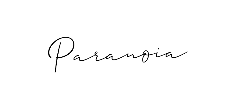 Make a beautiful signature design for name Paranoia. With this signature (Allison_Script) style, you can create a handwritten signature for free. Paranoia signature style 2 images and pictures png