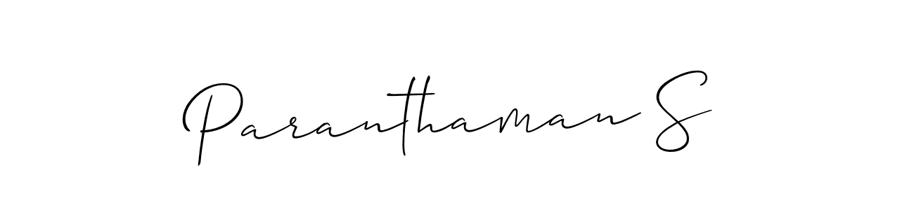 Paranthaman S stylish signature style. Best Handwritten Sign (Allison_Script) for my name. Handwritten Signature Collection Ideas for my name Paranthaman S. Paranthaman S signature style 2 images and pictures png