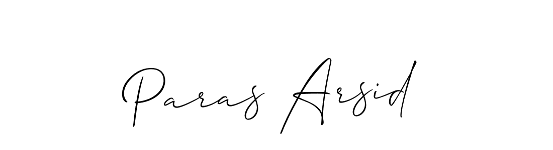 Create a beautiful signature design for name Paras Arsid. With this signature (Allison_Script) fonts, you can make a handwritten signature for free. Paras Arsid signature style 2 images and pictures png