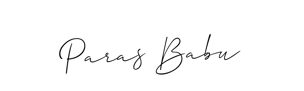 Make a beautiful signature design for name Paras Babu. With this signature (Allison_Script) style, you can create a handwritten signature for free. Paras Babu signature style 2 images and pictures png