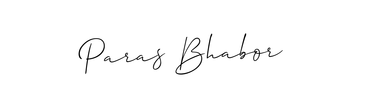 Create a beautiful signature design for name Paras Bhabor. With this signature (Allison_Script) fonts, you can make a handwritten signature for free. Paras Bhabor signature style 2 images and pictures png