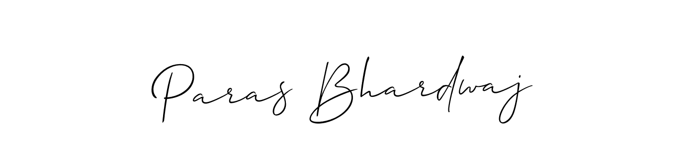 Make a beautiful signature design for name Paras Bhardwaj. With this signature (Allison_Script) style, you can create a handwritten signature for free. Paras Bhardwaj signature style 2 images and pictures png