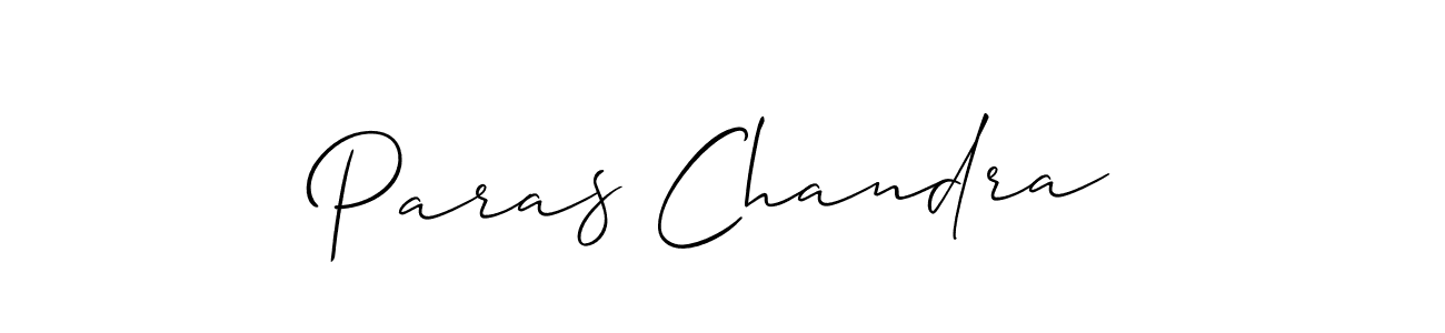 The best way (Allison_Script) to make a short signature is to pick only two or three words in your name. The name Paras Chandra include a total of six letters. For converting this name. Paras Chandra signature style 2 images and pictures png