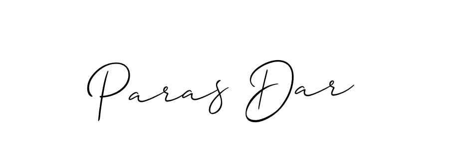 Also we have Paras Dar name is the best signature style. Create professional handwritten signature collection using Allison_Script autograph style. Paras Dar signature style 2 images and pictures png