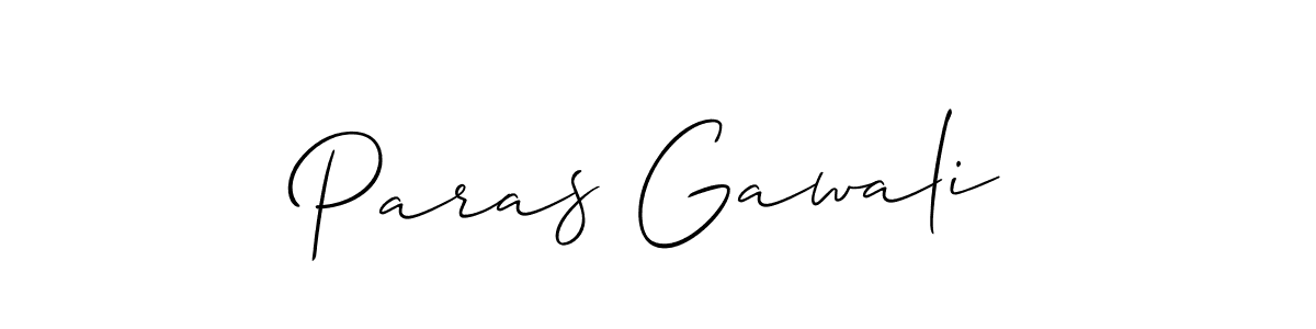 How to make Paras Gawali name signature. Use Allison_Script style for creating short signs online. This is the latest handwritten sign. Paras Gawali signature style 2 images and pictures png