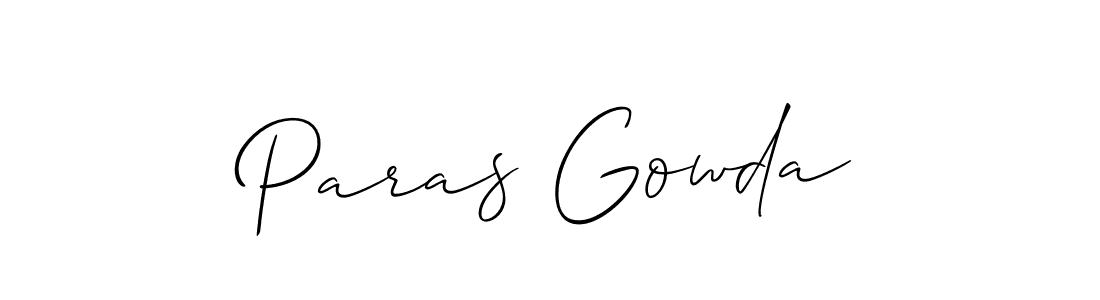 Use a signature maker to create a handwritten signature online. With this signature software, you can design (Allison_Script) your own signature for name Paras Gowda. Paras Gowda signature style 2 images and pictures png