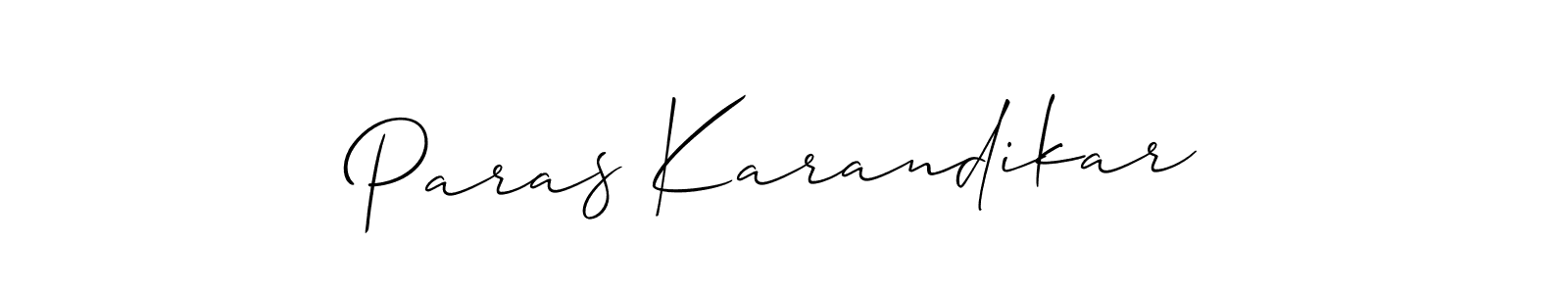 Design your own signature with our free online signature maker. With this signature software, you can create a handwritten (Allison_Script) signature for name Paras Karandikar. Paras Karandikar signature style 2 images and pictures png