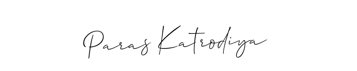 Create a beautiful signature design for name Paras Katrodiya. With this signature (Allison_Script) fonts, you can make a handwritten signature for free. Paras Katrodiya signature style 2 images and pictures png