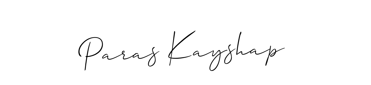 The best way (Allison_Script) to make a short signature is to pick only two or three words in your name. The name Paras Kayshap include a total of six letters. For converting this name. Paras Kayshap signature style 2 images and pictures png