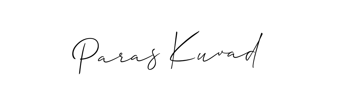 How to make Paras Kuvad name signature. Use Allison_Script style for creating short signs online. This is the latest handwritten sign. Paras Kuvad signature style 2 images and pictures png