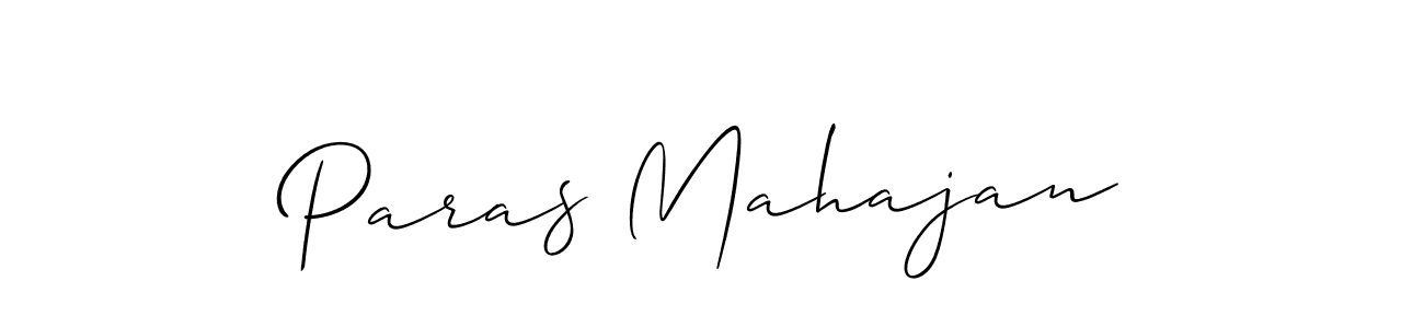 Create a beautiful signature design for name Paras Mahajan. With this signature (Allison_Script) fonts, you can make a handwritten signature for free. Paras Mahajan signature style 2 images and pictures png