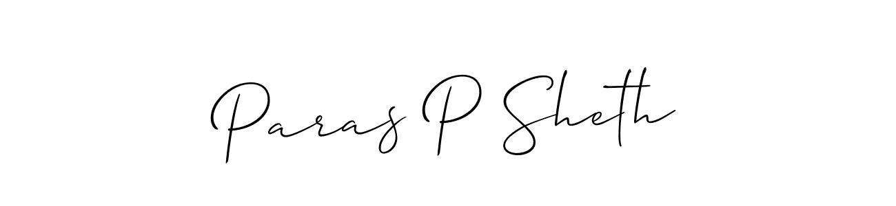 Also we have Paras P Sheth name is the best signature style. Create professional handwritten signature collection using Allison_Script autograph style. Paras P Sheth signature style 2 images and pictures png
