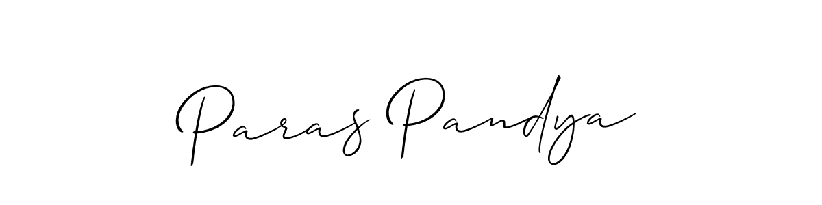 Paras Pandya stylish signature style. Best Handwritten Sign (Allison_Script) for my name. Handwritten Signature Collection Ideas for my name Paras Pandya. Paras Pandya signature style 2 images and pictures png