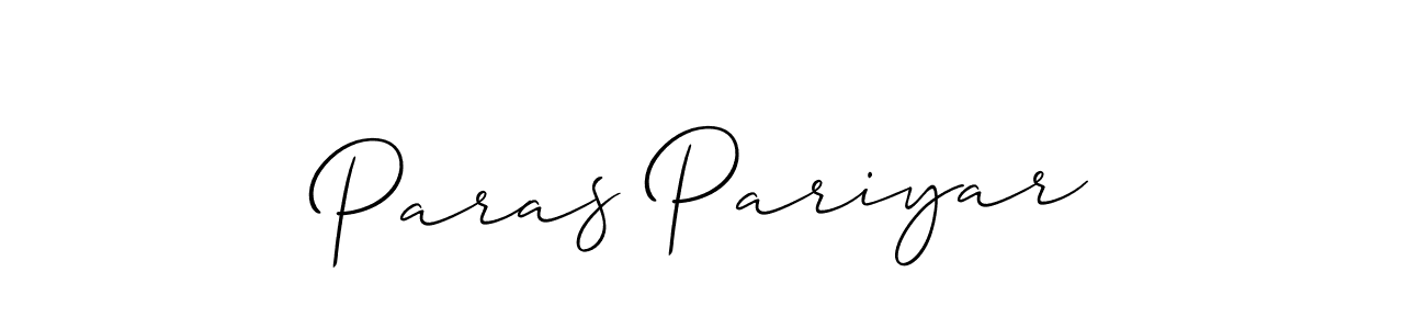 Make a beautiful signature design for name Paras Pariyar. With this signature (Allison_Script) style, you can create a handwritten signature for free. Paras Pariyar signature style 2 images and pictures png