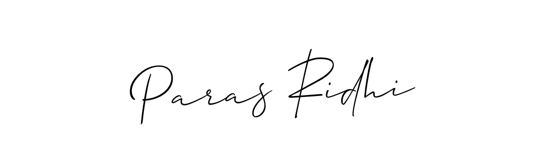 This is the best signature style for the Paras Ridhi name. Also you like these signature font (Allison_Script). Mix name signature. Paras Ridhi signature style 2 images and pictures png