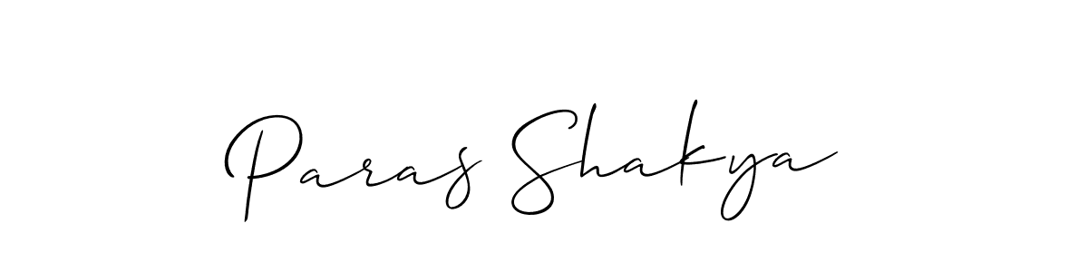 How to make Paras Shakya signature? Allison_Script is a professional autograph style. Create handwritten signature for Paras Shakya name. Paras Shakya signature style 2 images and pictures png