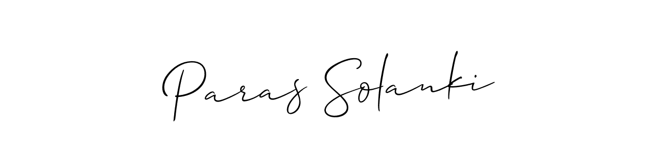 Also we have Paras Solanki name is the best signature style. Create professional handwritten signature collection using Allison_Script autograph style. Paras Solanki signature style 2 images and pictures png