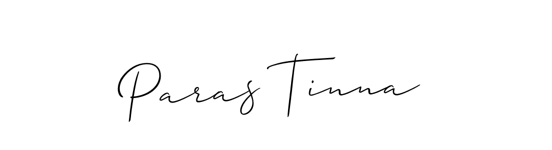 Allison_Script is a professional signature style that is perfect for those who want to add a touch of class to their signature. It is also a great choice for those who want to make their signature more unique. Get Paras Tinna name to fancy signature for free. Paras Tinna signature style 2 images and pictures png