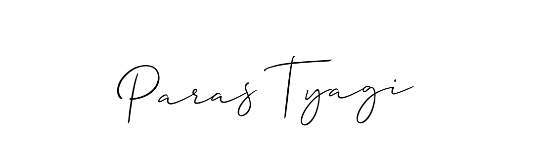 How to make Paras Tyagi name signature. Use Allison_Script style for creating short signs online. This is the latest handwritten sign. Paras Tyagi signature style 2 images and pictures png