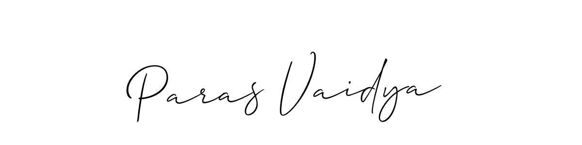 Design your own signature with our free online signature maker. With this signature software, you can create a handwritten (Allison_Script) signature for name Paras Vaidya. Paras Vaidya signature style 2 images and pictures png