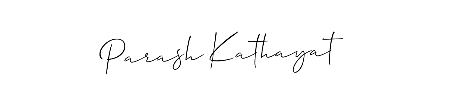 It looks lik you need a new signature style for name Parash Kathayat. Design unique handwritten (Allison_Script) signature with our free signature maker in just a few clicks. Parash Kathayat signature style 2 images and pictures png