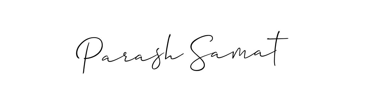 Make a beautiful signature design for name Parash Samat. With this signature (Allison_Script) style, you can create a handwritten signature for free. Parash Samat signature style 2 images and pictures png