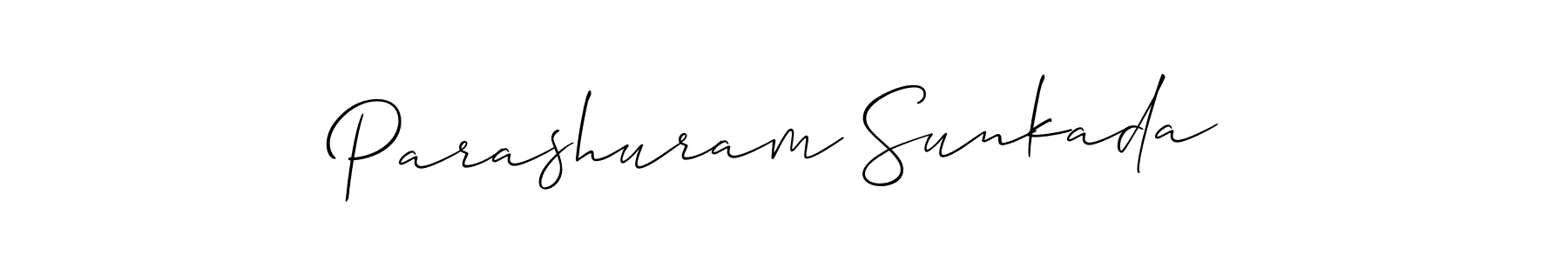 if you are searching for the best signature style for your name Parashuram Sunkada. so please give up your signature search. here we have designed multiple signature styles  using Allison_Script. Parashuram Sunkada signature style 2 images and pictures png