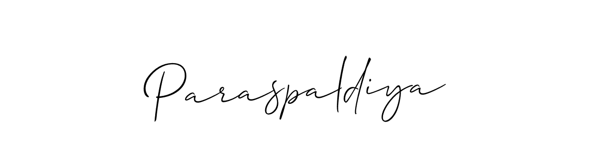 Use a signature maker to create a handwritten signature online. With this signature software, you can design (Allison_Script) your own signature for name Paraspaldiya. Paraspaldiya signature style 2 images and pictures png