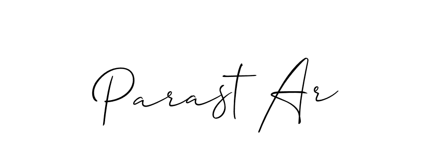 Make a beautiful signature design for name Parast Ar. With this signature (Allison_Script) style, you can create a handwritten signature for free. Parast Ar signature style 2 images and pictures png