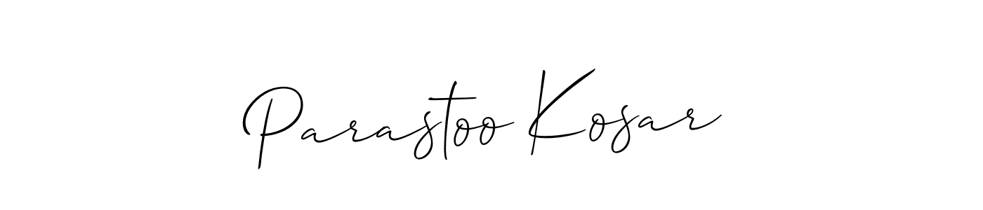 Also You can easily find your signature by using the search form. We will create Parastoo Kosar name handwritten signature images for you free of cost using Allison_Script sign style. Parastoo Kosar signature style 2 images and pictures png