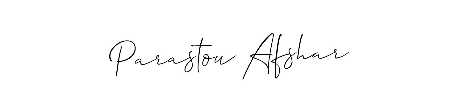 Design your own signature with our free online signature maker. With this signature software, you can create a handwritten (Allison_Script) signature for name Parastou Afshar. Parastou Afshar signature style 2 images and pictures png
