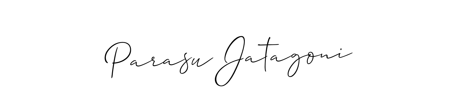 It looks lik you need a new signature style for name Parasu Jatagoni. Design unique handwritten (Allison_Script) signature with our free signature maker in just a few clicks. Parasu Jatagoni signature style 2 images and pictures png