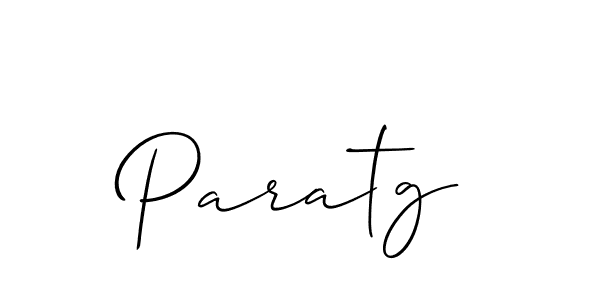 Use a signature maker to create a handwritten signature online. With this signature software, you can design (Allison_Script) your own signature for name Paratg. Paratg signature style 2 images and pictures png