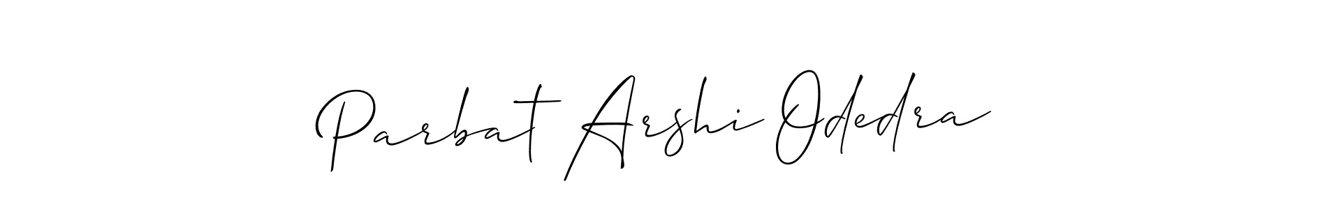 How to make Parbat Arshi Odedra name signature. Use Allison_Script style for creating short signs online. This is the latest handwritten sign. Parbat Arshi Odedra signature style 2 images and pictures png