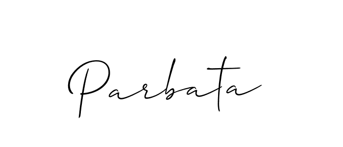 Also we have Parbata name is the best signature style. Create professional handwritten signature collection using Allison_Script autograph style. Parbata signature style 2 images and pictures png