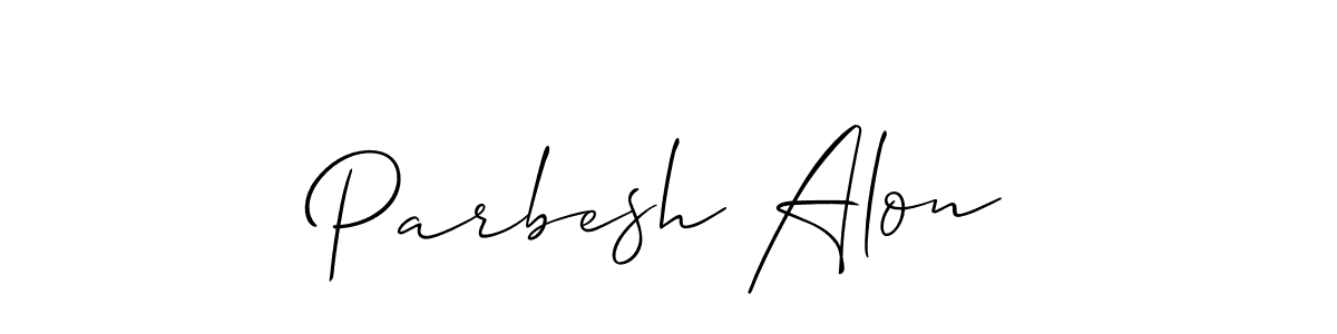 How to make Parbesh Alon name signature. Use Allison_Script style for creating short signs online. This is the latest handwritten sign. Parbesh Alon signature style 2 images and pictures png