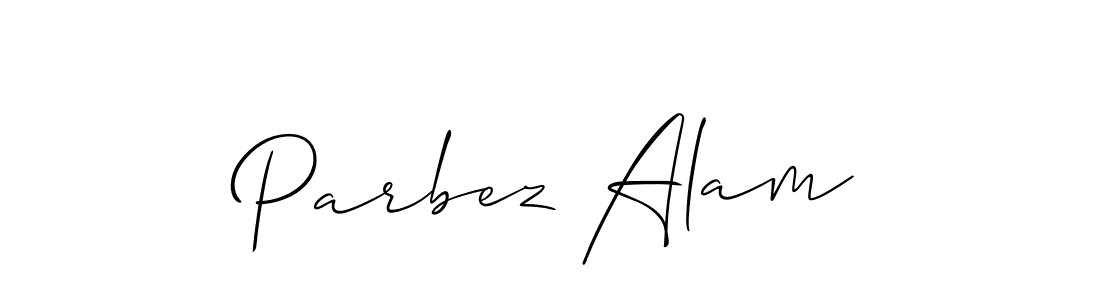 Create a beautiful signature design for name Parbez Alam. With this signature (Allison_Script) fonts, you can make a handwritten signature for free. Parbez Alam signature style 2 images and pictures png