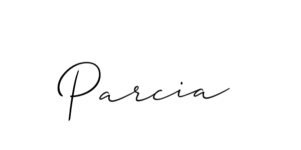 Design your own signature with our free online signature maker. With this signature software, you can create a handwritten (Allison_Script) signature for name Parcia. Parcia signature style 2 images and pictures png