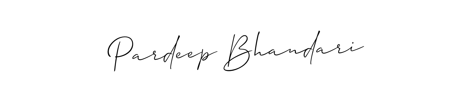 Also we have Pardeep Bhandari name is the best signature style. Create professional handwritten signature collection using Allison_Script autograph style. Pardeep Bhandari signature style 2 images and pictures png