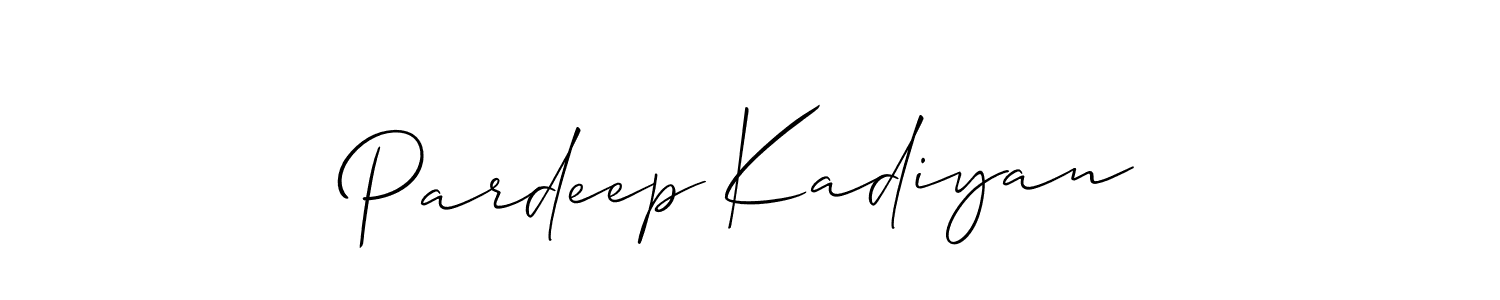 The best way (Allison_Script) to make a short signature is to pick only two or three words in your name. The name Pardeep Kadiyan include a total of six letters. For converting this name. Pardeep Kadiyan signature style 2 images and pictures png